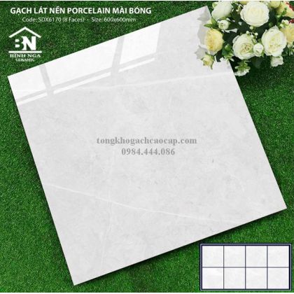 Mẫu gạch lát nền 60x60 màu xám trắng SDX6170 