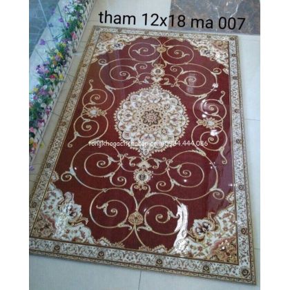 Thảm trang trí phòng khách đẹp khắc vàng 