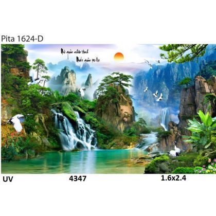 Tranh 3D phong cảnh hữu tình-khổ ngang 1.6x2.4m 