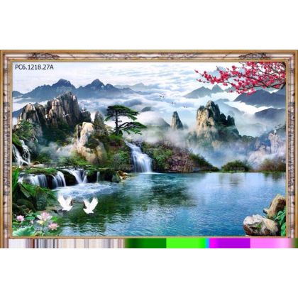 Tranh 3D treo tường Sơn thủy hữu tình 