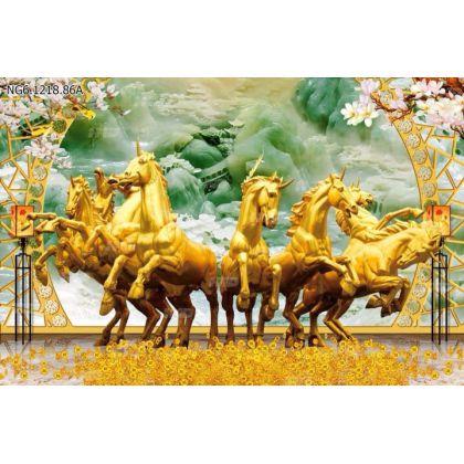 Tranh ngựa vàng phong thủy-mã đáo thành công 