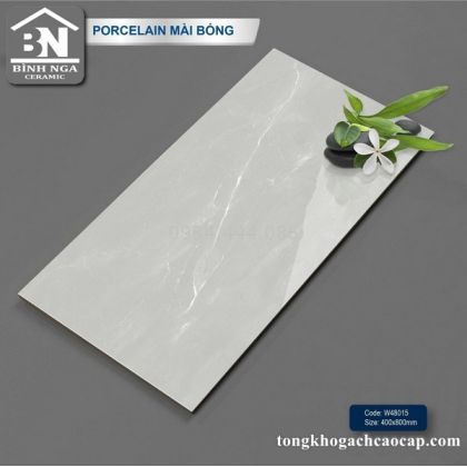 Gạch dán tường 40x80 bóng kính xám vân trắng 