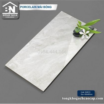 Gạch ốp tường bóng kiếng 40x80 xám nhạt  