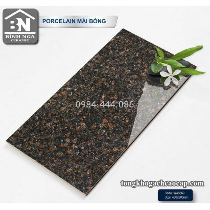 Mẫu gạch 40x80 bóng kính dán mặt tiền đẹp  