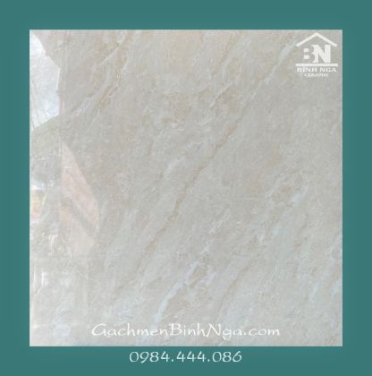 Gạch bóng kiếng 60x60 dán mặt tiền vân đá marble cao cấp BNY69156E10