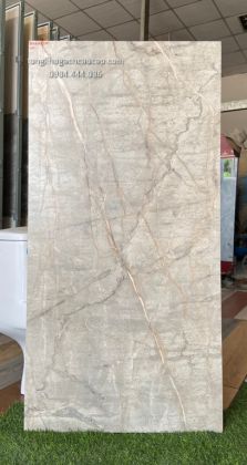 Gạch 60x120 bóng kiếng màu xám nhẹ vân đá marble