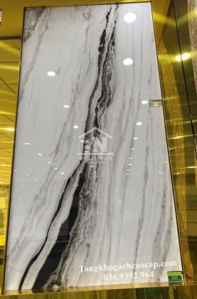 Đá Marble trắng khói đen Ấn Độ khổ lớn 120x240