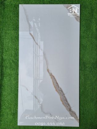 Gạch 60x120 bóng kính cao cấp vân marble đậm Ấn độ