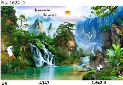 Tranh 3D phong cảnh hữu tình-khổ ngang 1.6x2.4m