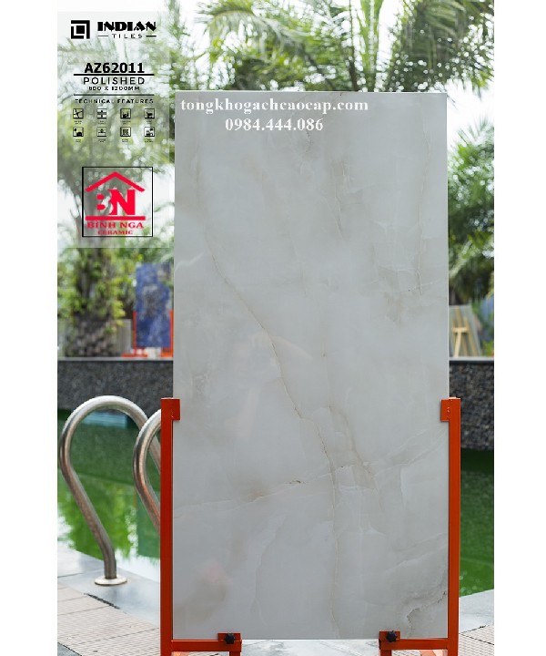Mẫu gạch lát nền Ấn độ 60x120 vân đá marble 