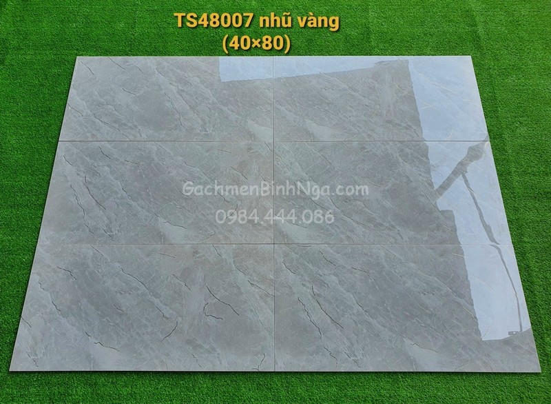 Gạch khắc kim 40x80 khắc kim màu xám TS48007